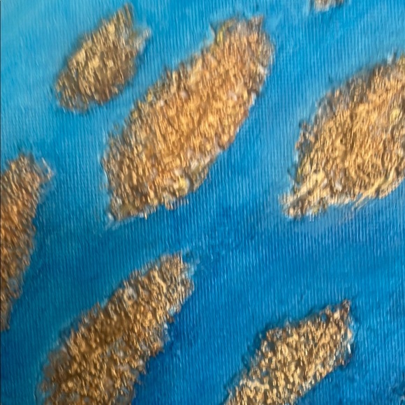 Abstract Gold Fish Textured Canvas Art 8 x 8 in - Picture 3 of 6